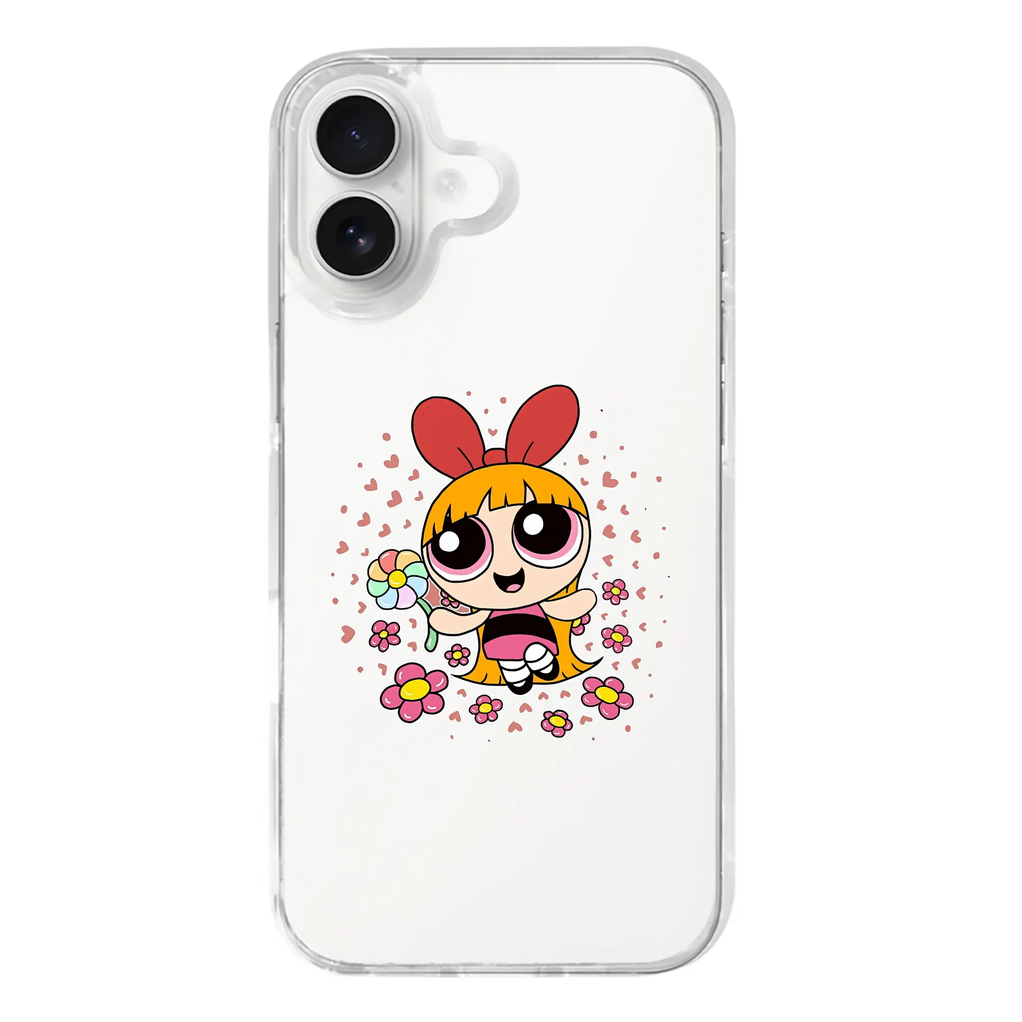 パワパフガールズ グッズ ブロッサム - iPhone 17シリーズ 透明スマホケース – 薄型・耐衝撃・精密フィット保護カバー